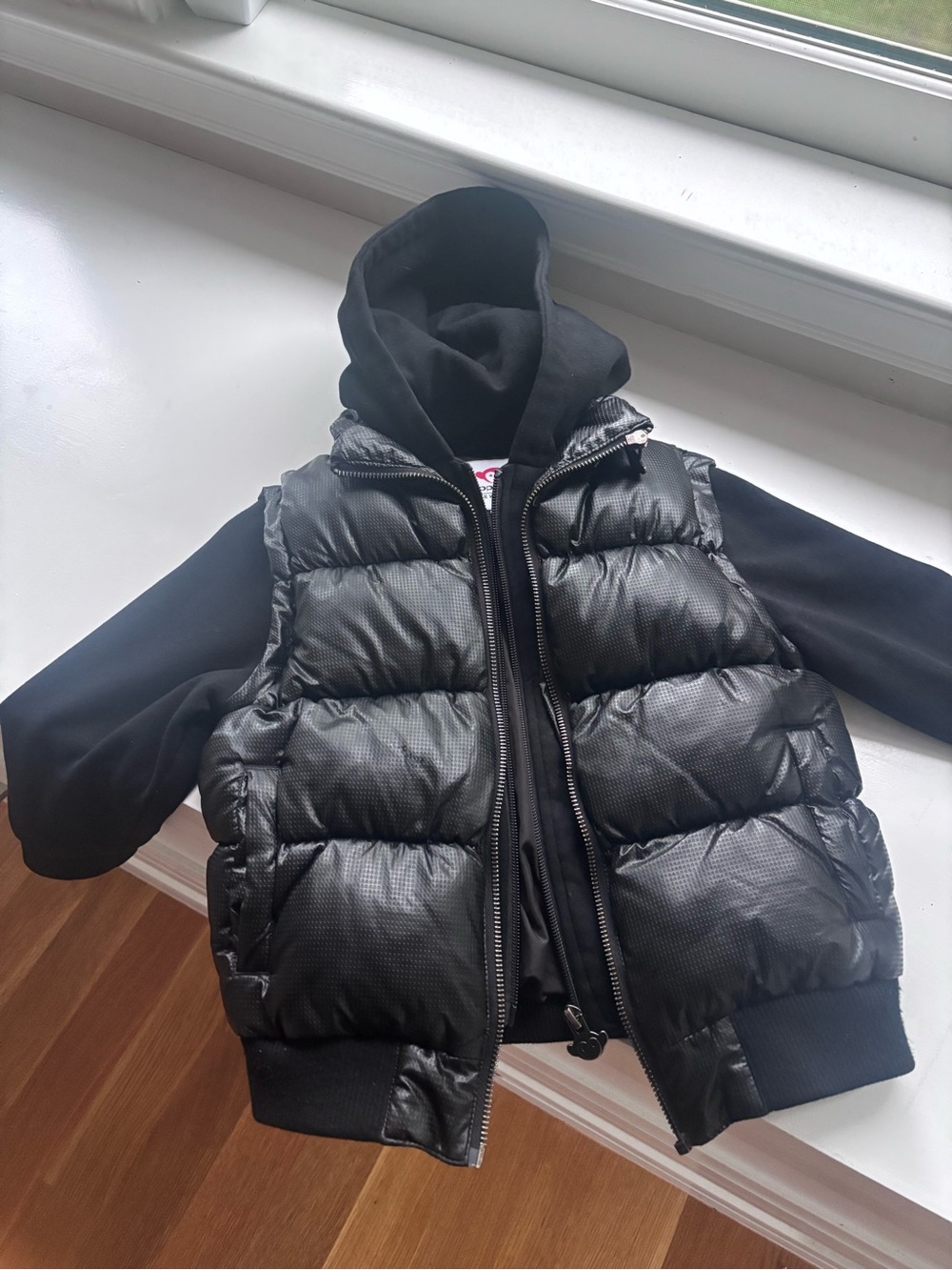 Appaman Black Puffer Vest with Hooded Layering
